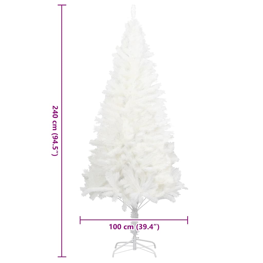 Albero di Natale Artificiale con Aghi Realistici Bianco 240 cm