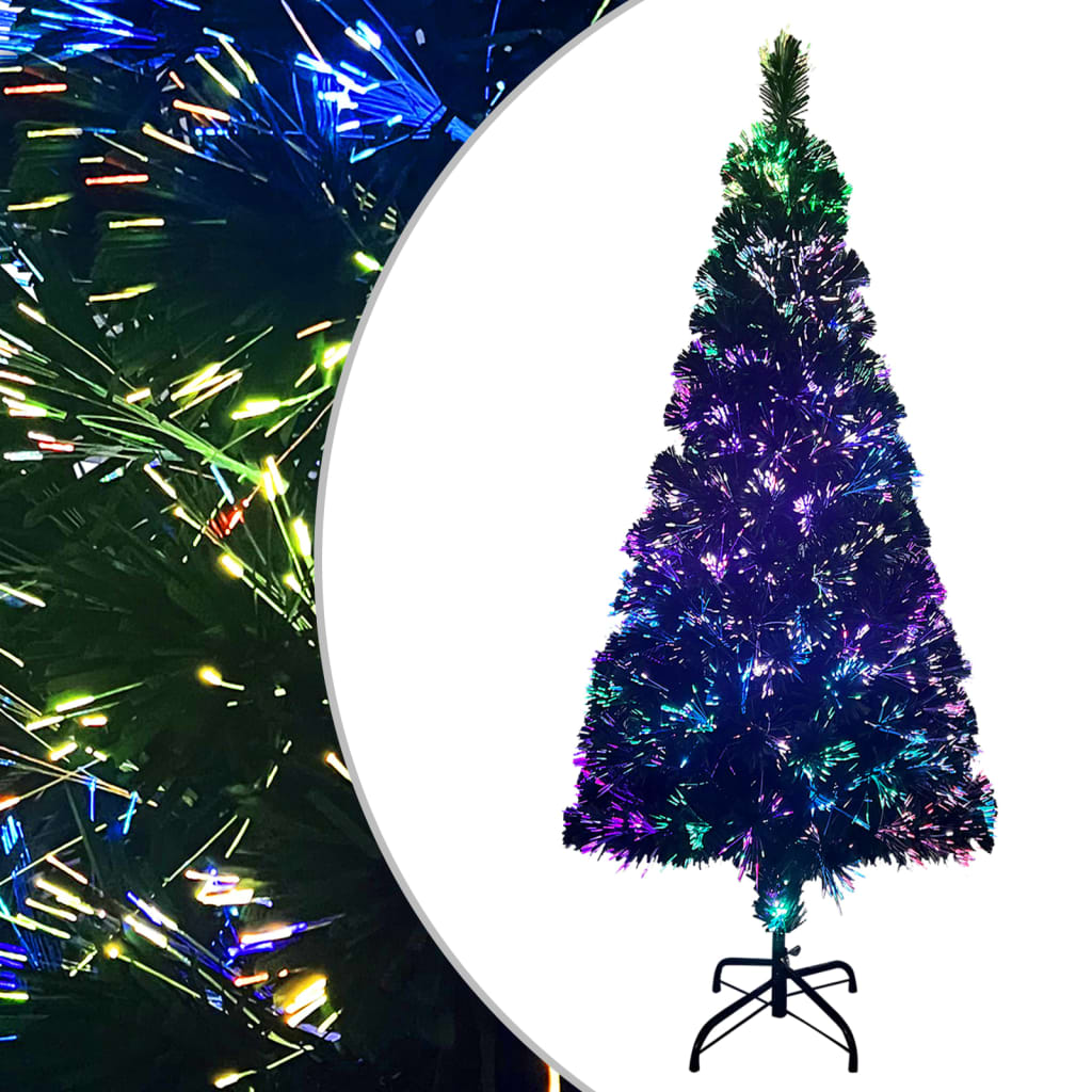 Albero di Natale con Supporto Verde 210 cm in Fibra Ottica