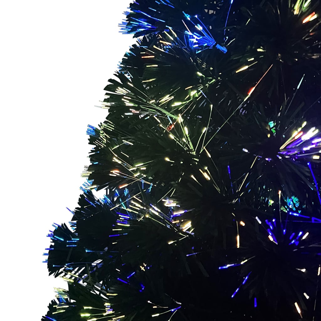 Albero di Natale con Supporto Verde 210 cm in Fibra Ottica