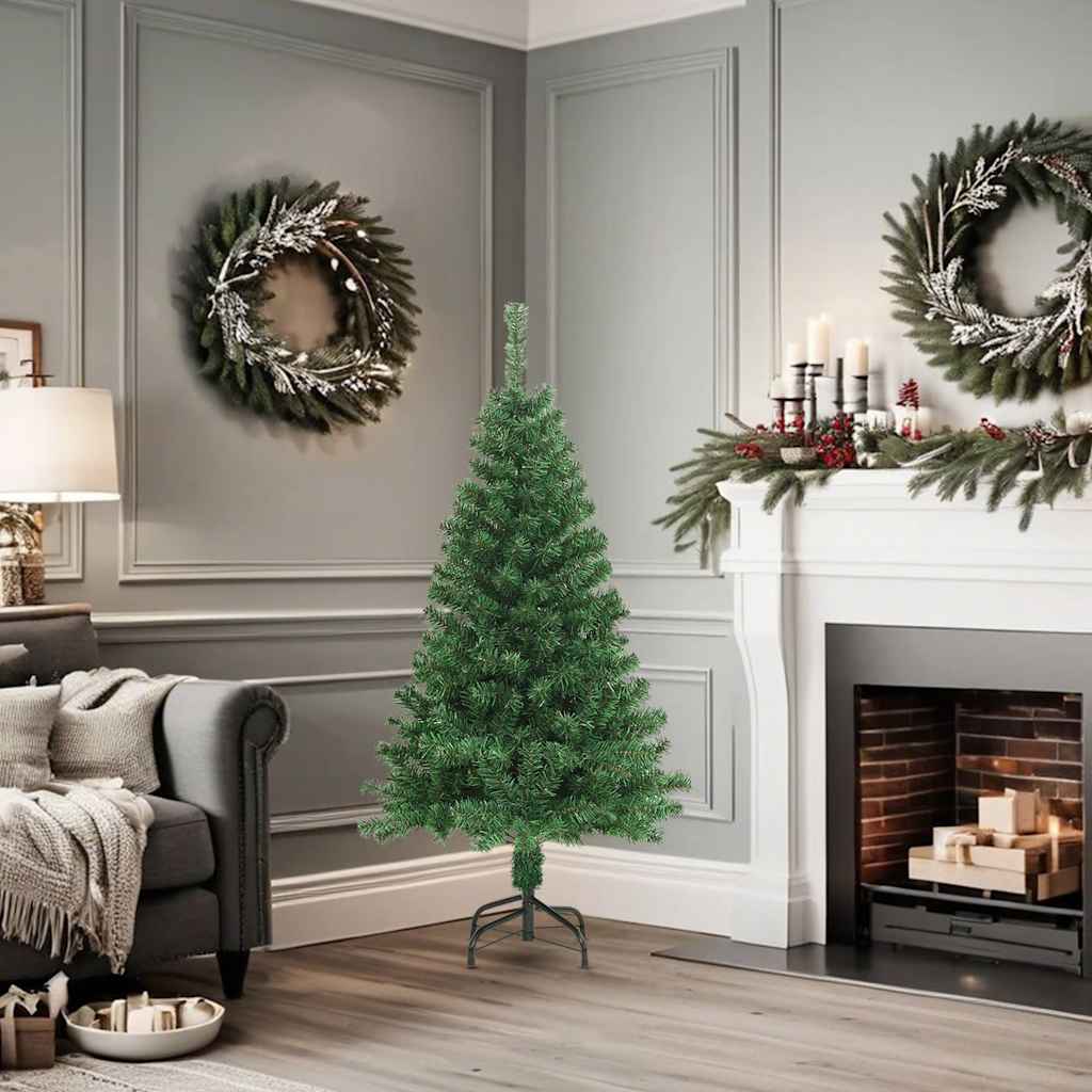 Albero di Natale Artificiale con Rami Spessi Verde 150 cm PVC