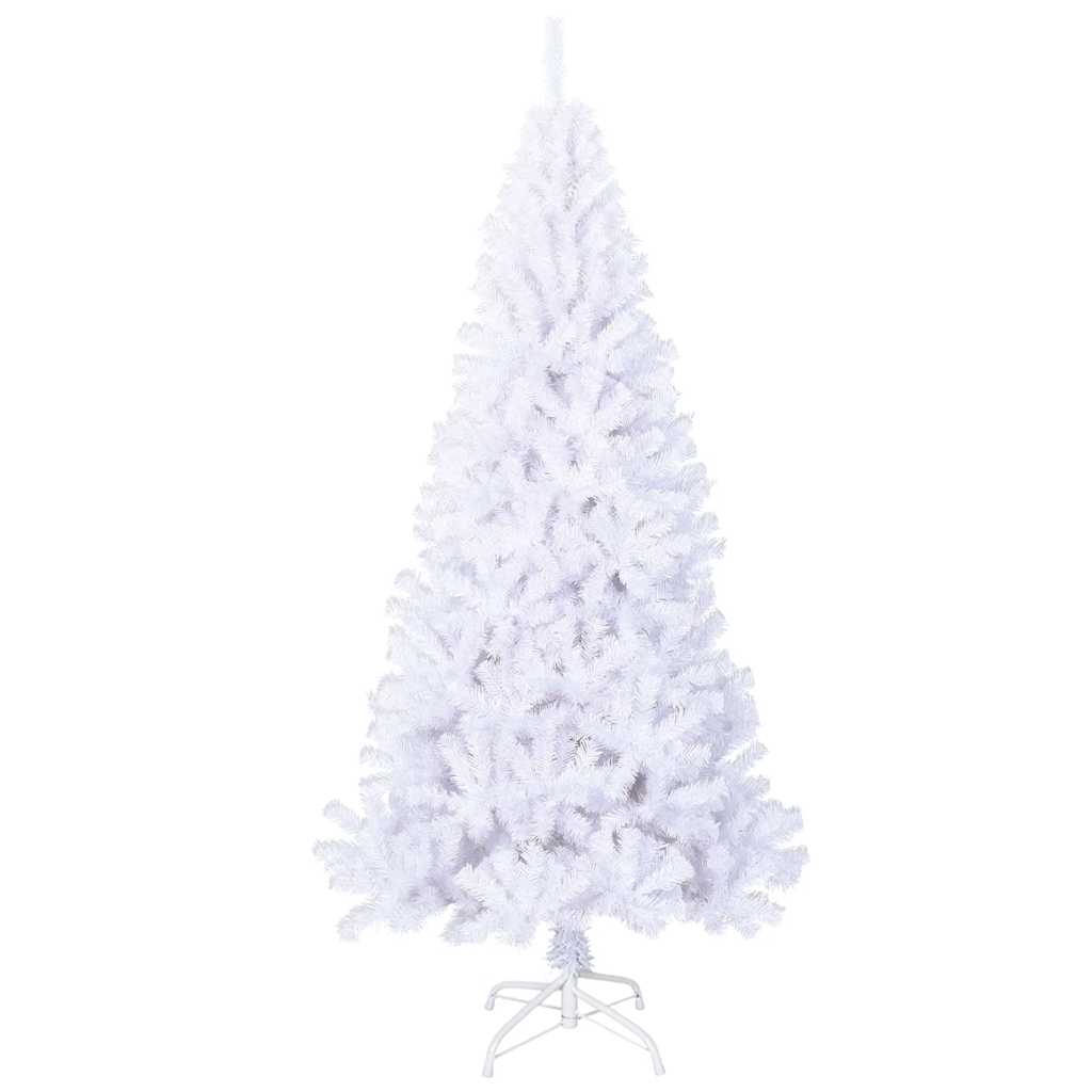 Albero di Natale Artificiale con Rami Spessi Bianco 180 cm PVC