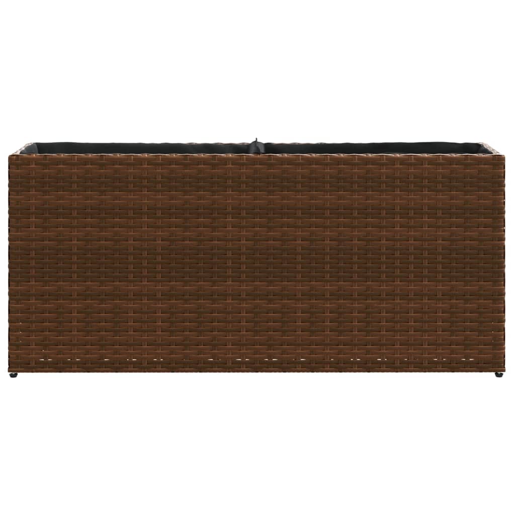 Fioriere da Giardino con 2 Vasi Marrone 90x20x40 cm Polyrattan