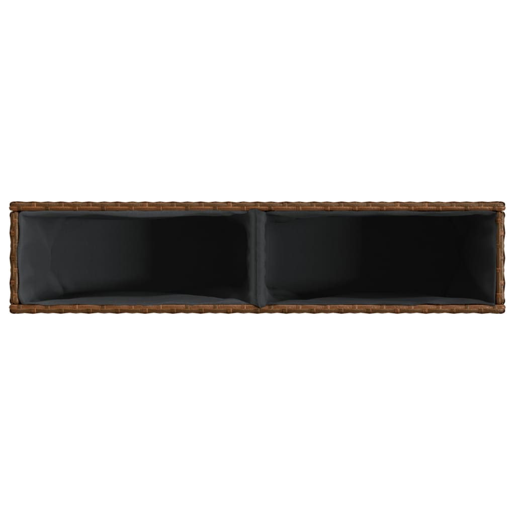 Fioriere da Giardino con 2 Vasi Marrone 90x20x40 cm Polyrattan
