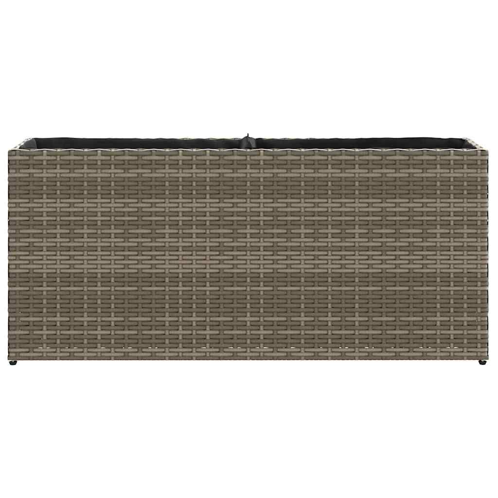 Fioriere da Giardino con 2 Vasi Grigie 90x20x40cm in Polyrattan