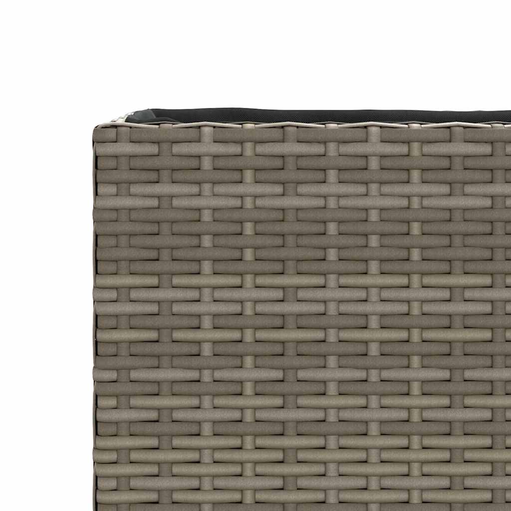 Fioriere da Giardino con 2 Vasi Grigie 90x20x40cm in Polyrattan