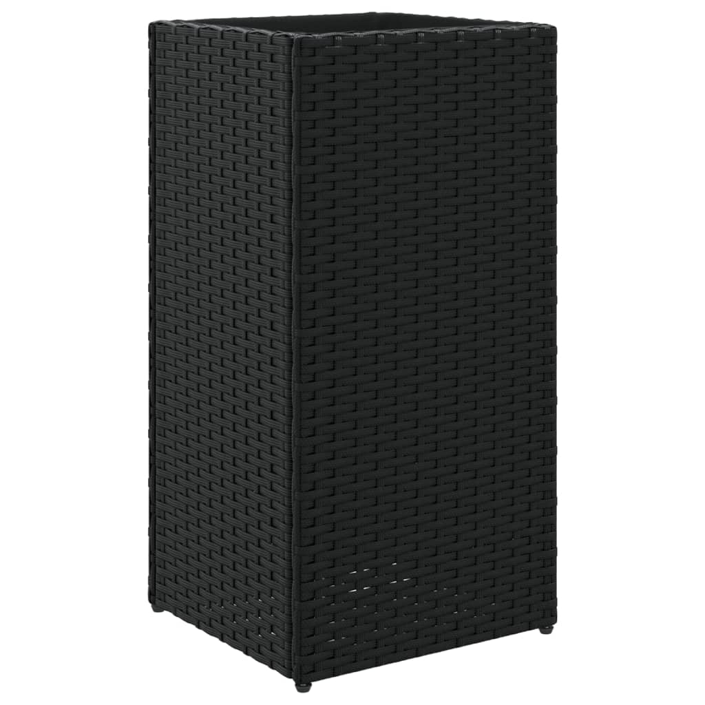 Fioriere da Giardino 2 pz Nere 30x30x60 cm in Polyrattan