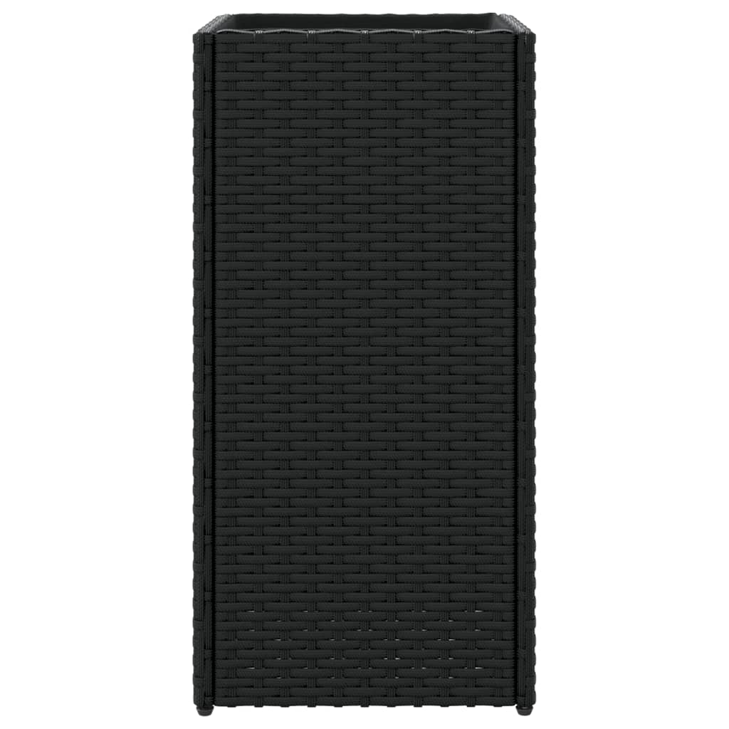 Fioriere da Giardino 2 pz Nere 30x30x60 cm in Polyrattan