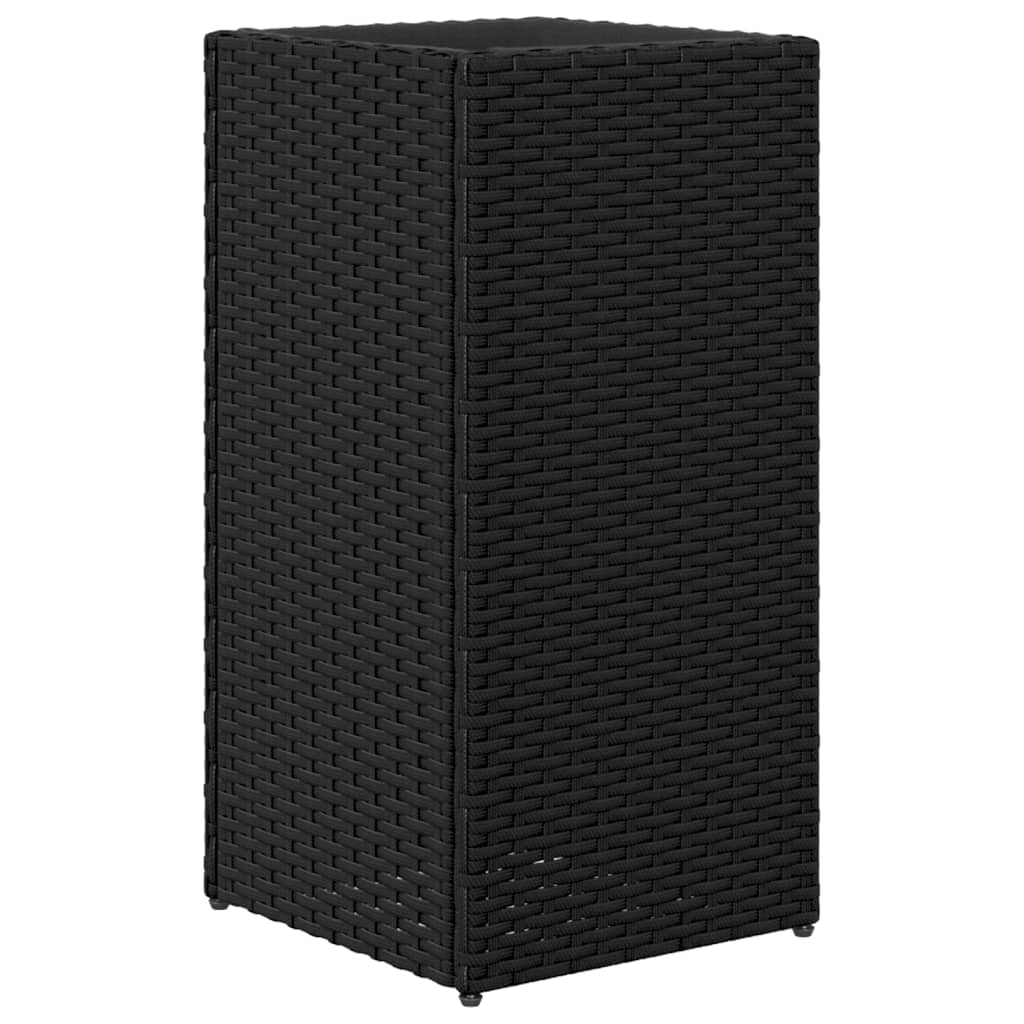 Fioriere da Giardino 2 pz Nere 30x30x60 cm in Polyrattan