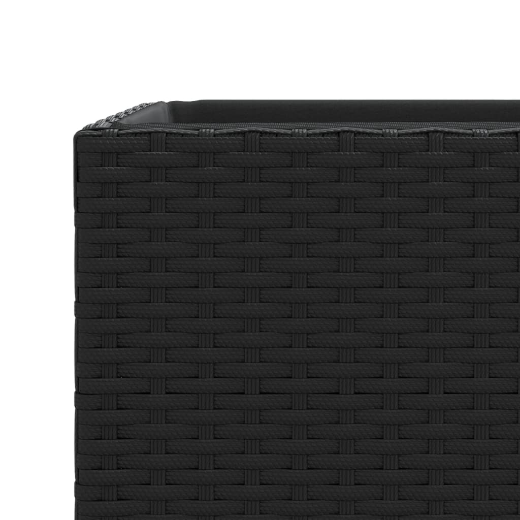Fioriere da Giardino 2 pz Nere 30x30x60 cm in Polyrattan