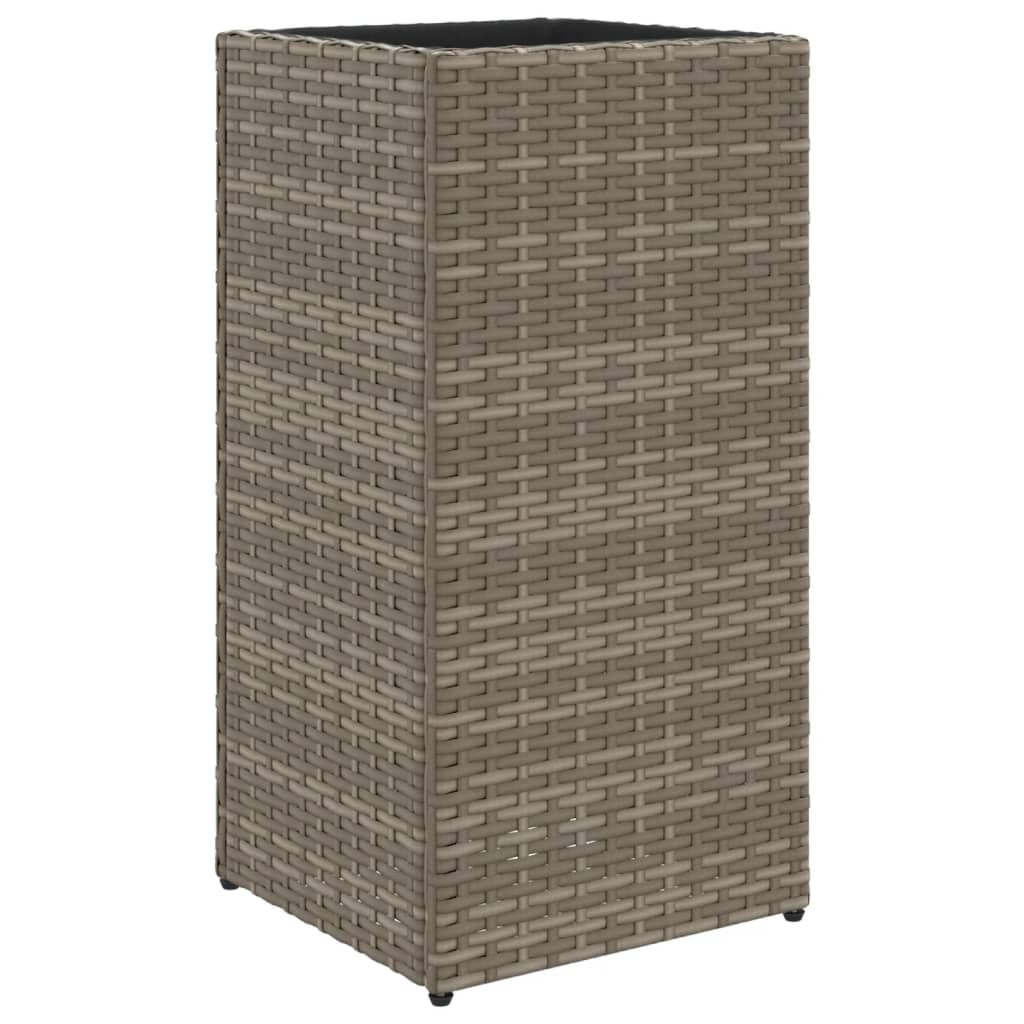 Fioriere da Giardino 2 pz Grigie 30x30x60 cm in Polyrattan