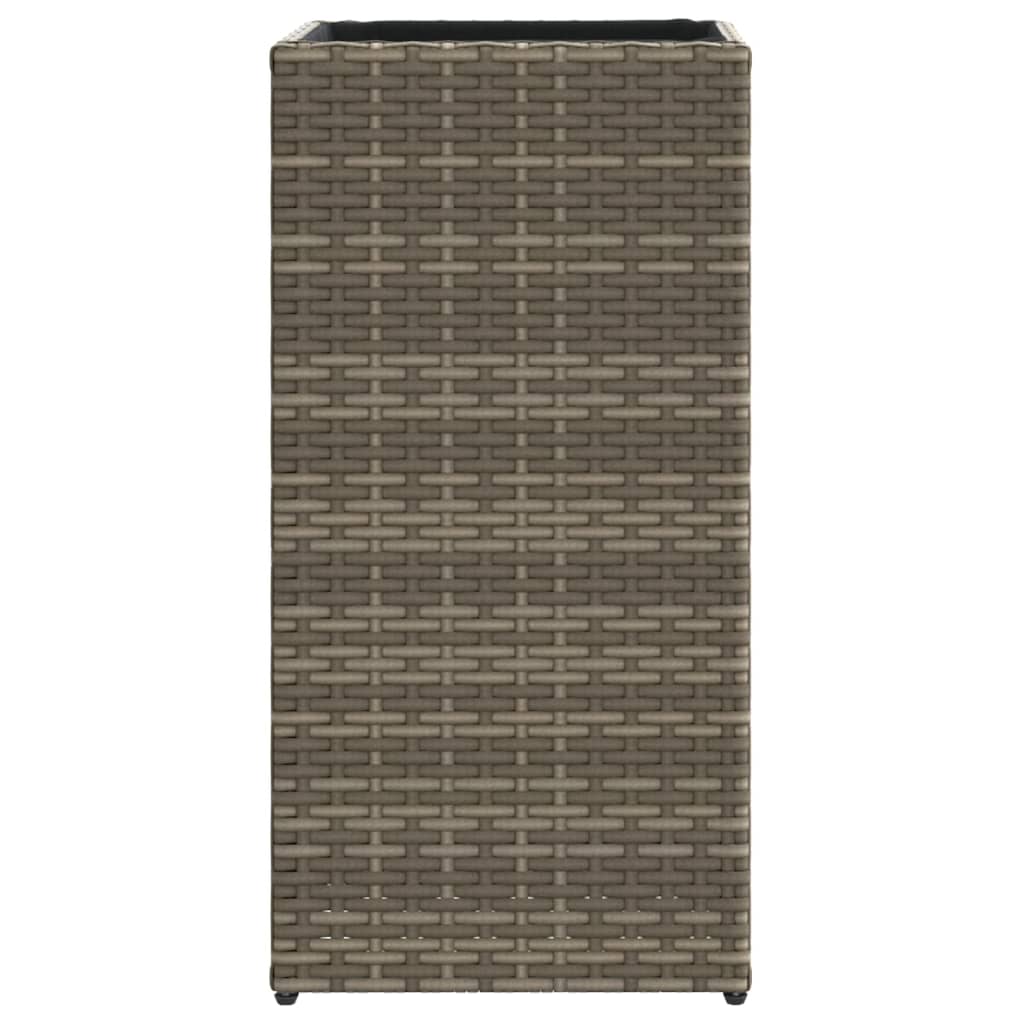 Fioriere da Giardino 2 pz Grigie 30x30x60 cm in Polyrattan