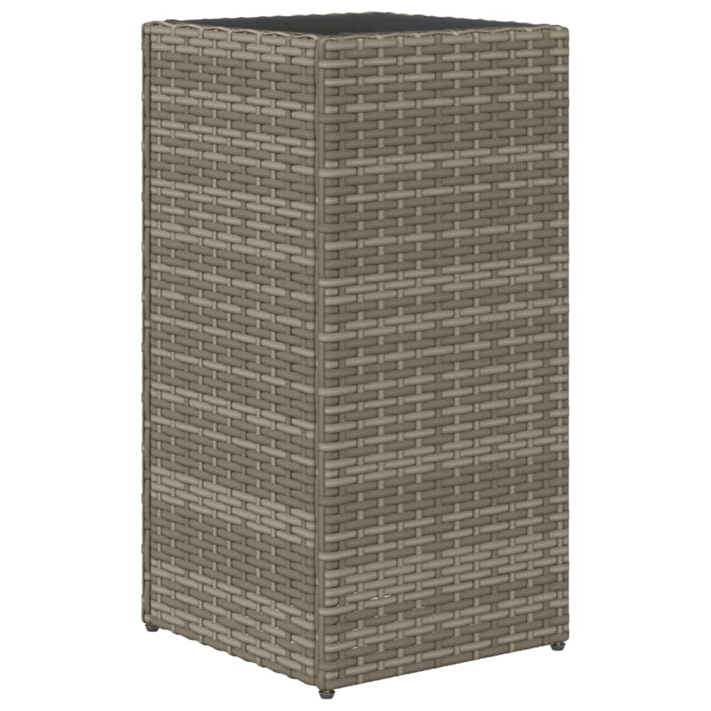 Fioriere da Giardino 2 pz Grigie 30x30x60 cm in Polyrattan