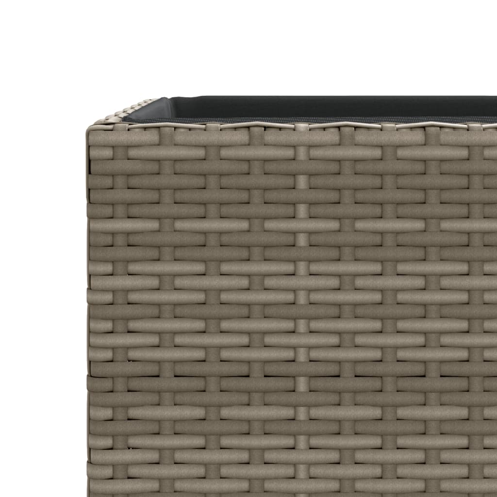 Fioriere da Giardino 2 pz Grigie 30x30x60 cm in Polyrattan