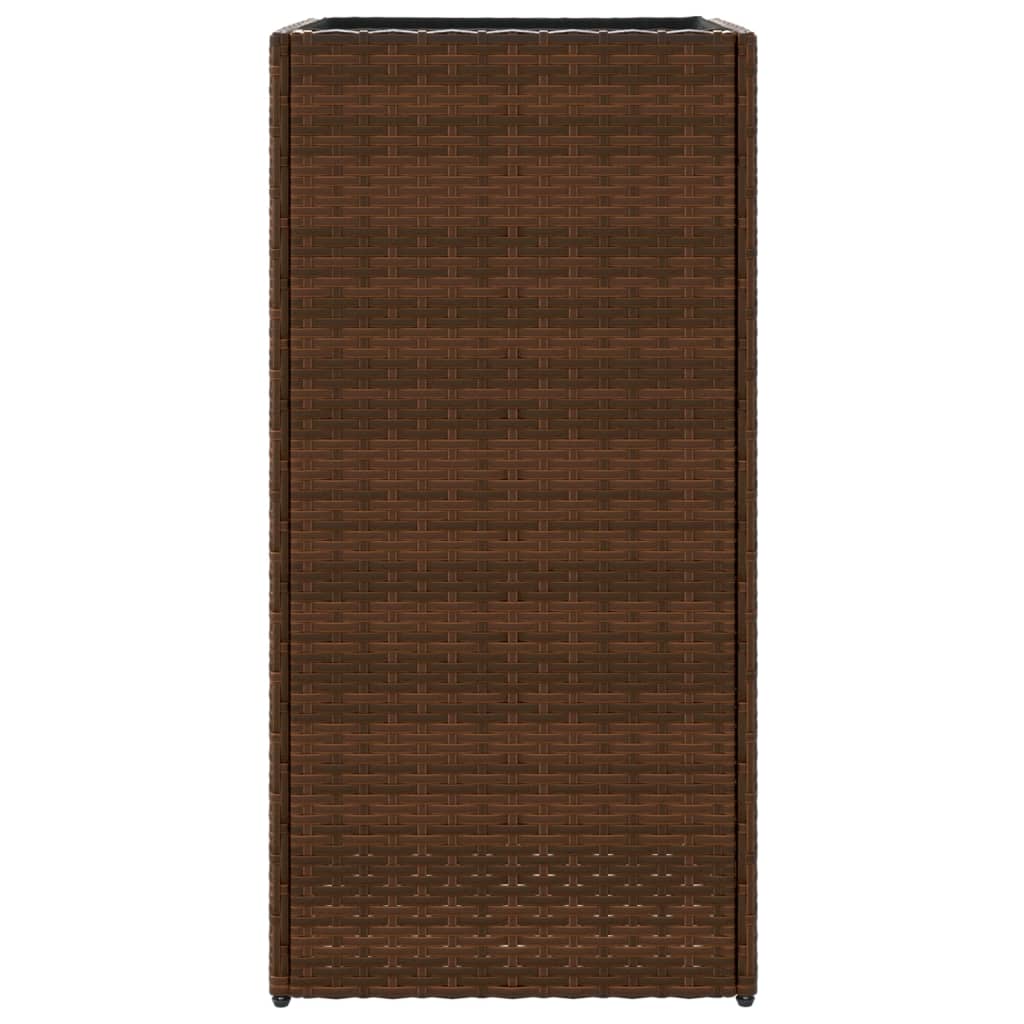 Fioriere da Giardino 2 pz Marrone 40x40x80 cm in Polyrattan