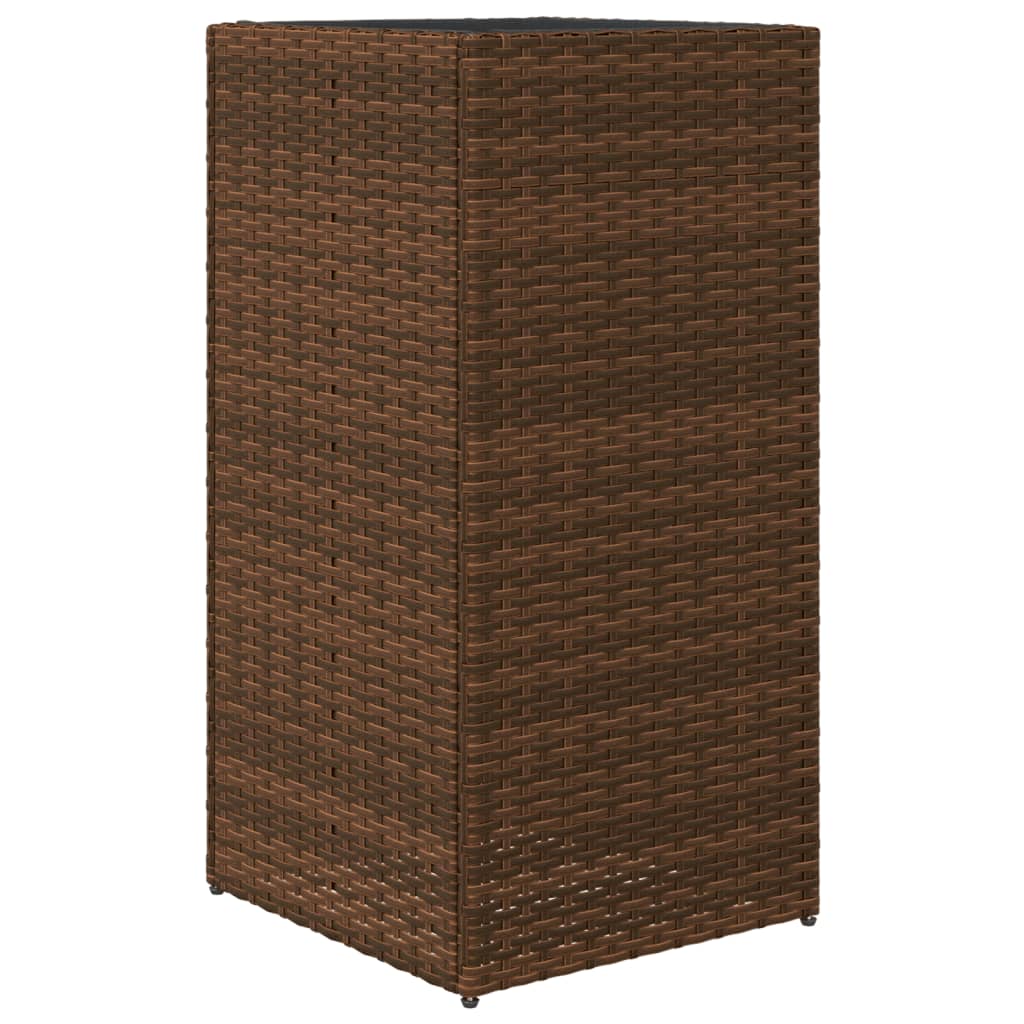 Fioriere da Giardino 2 pz Marrone 40x40x80 cm in Polyrattan
