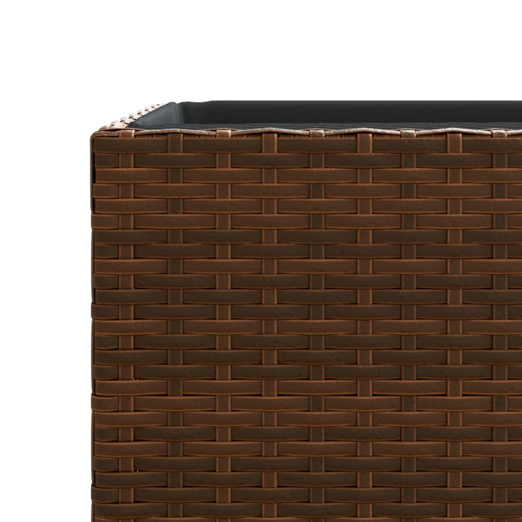 Fioriere da Giardino 2 pz Marrone 40x40x80 cm in Polyrattan