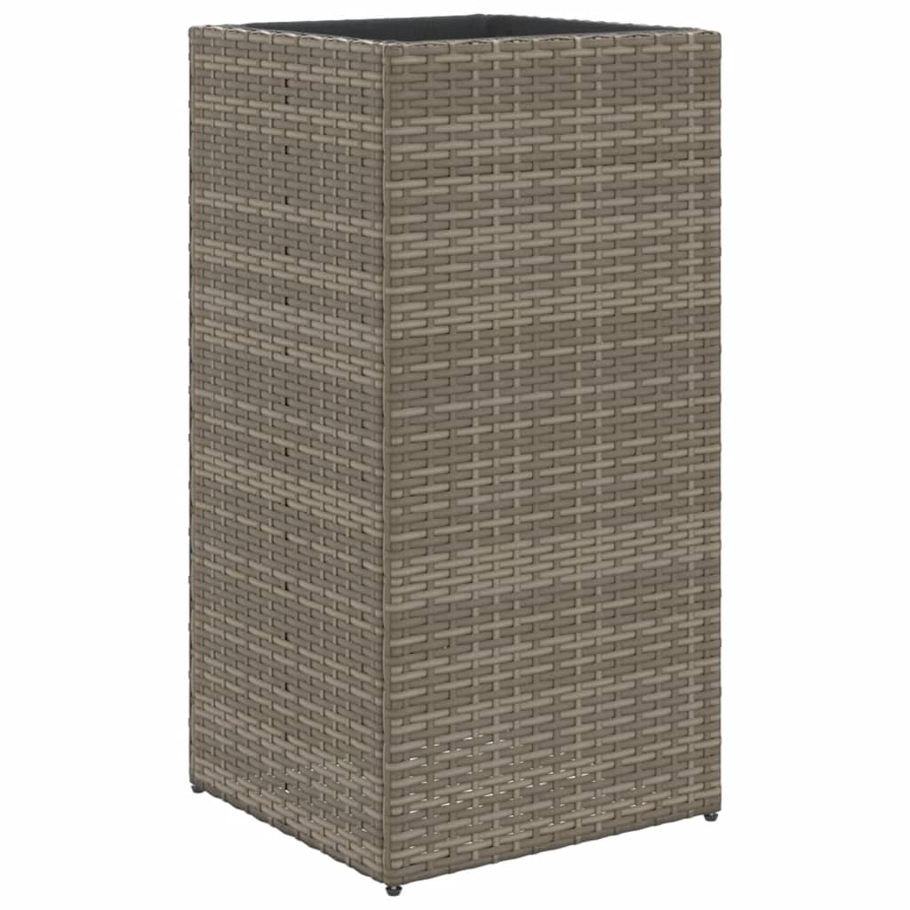 Fioriere da Giardino 2 pz Grigie 40x40x80 cm in Polyrattan