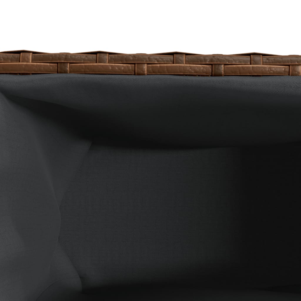 Fioriere da Giardino con 3 Vasi Marrone 105x30x32 cm Polyrattan