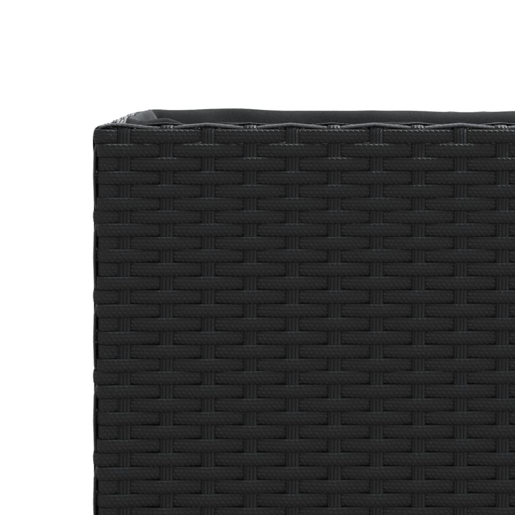 Fioriere da Giardino con Ruote 2pz Nere 107x32x38 cm Polyrattan