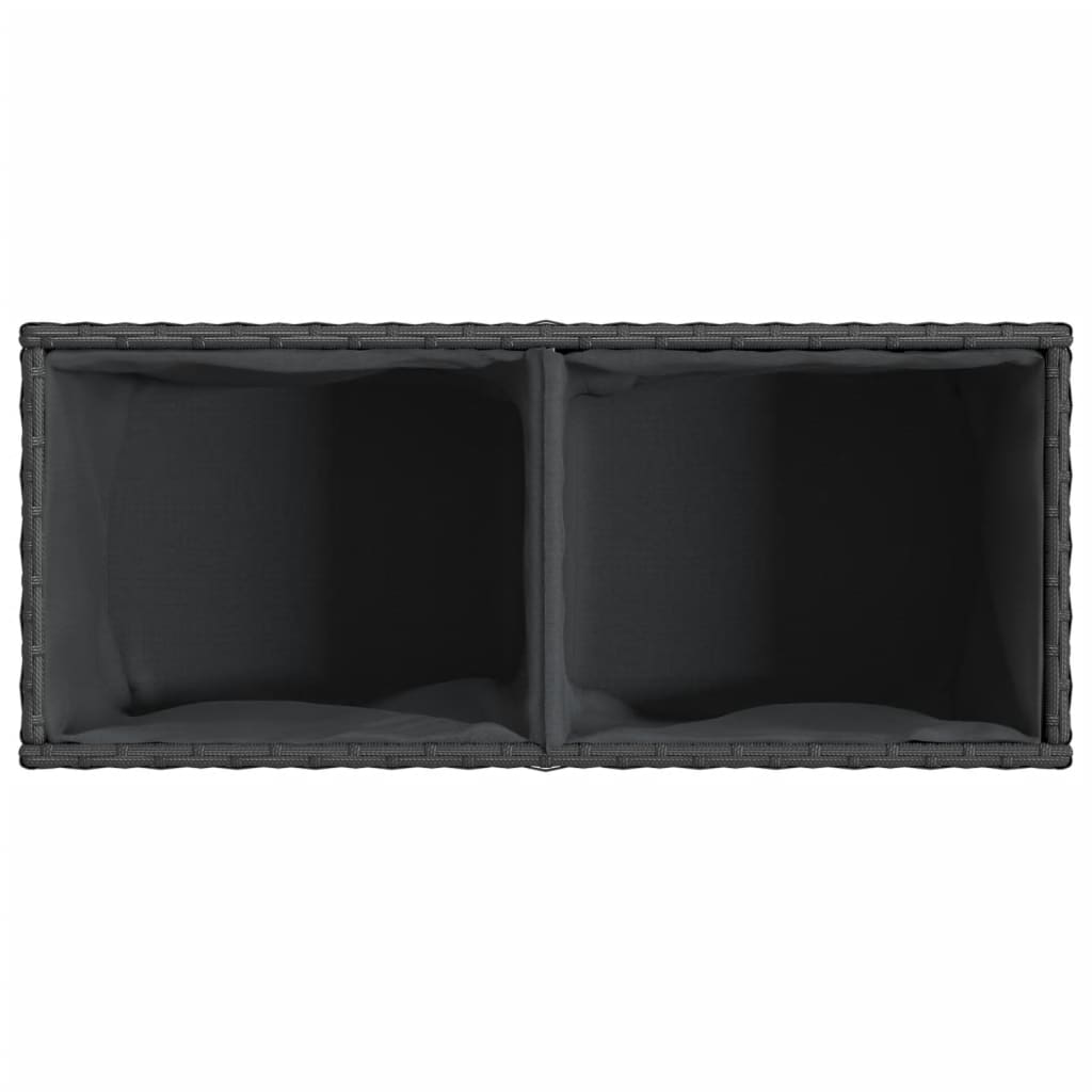 Fioriere da Giardino con 2 Vasi Nere 72x30x32 cm in Polyrattan