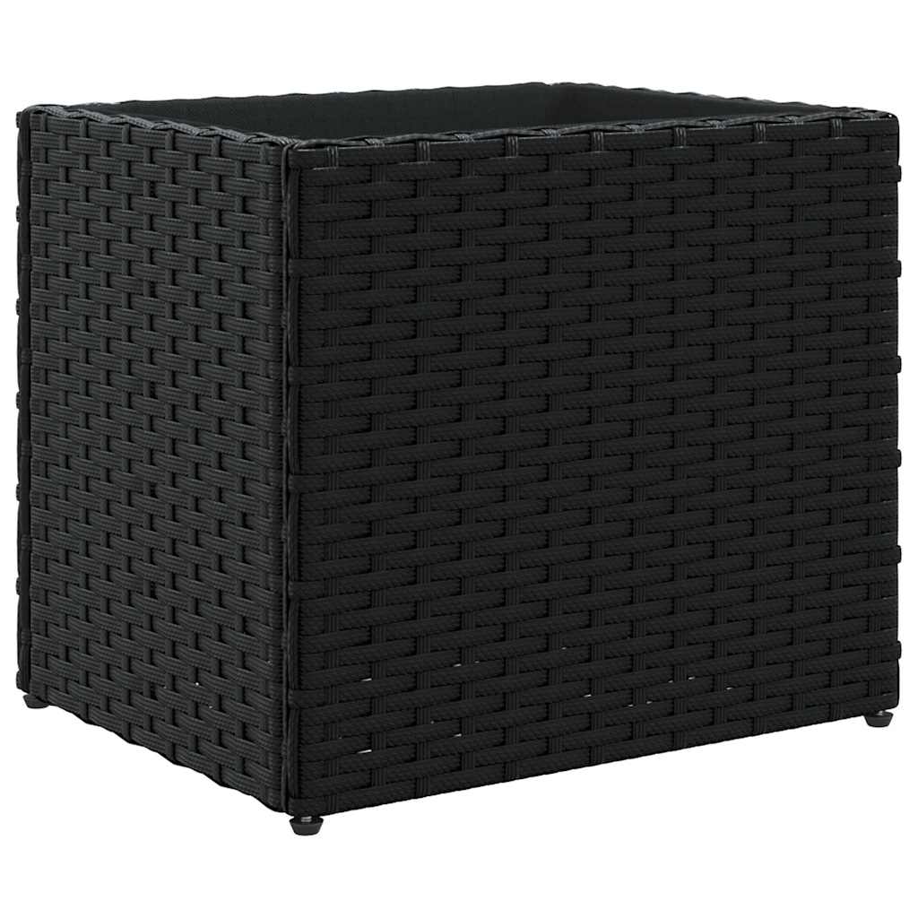 Fioriere da Giardino 2 pz Nere 36x30x32 cm in Polyrattan