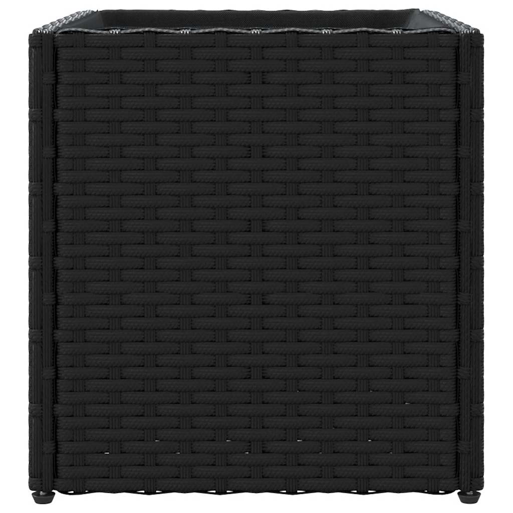 Fioriere da Giardino 2 pz Nere 36x30x32 cm in Polyrattan