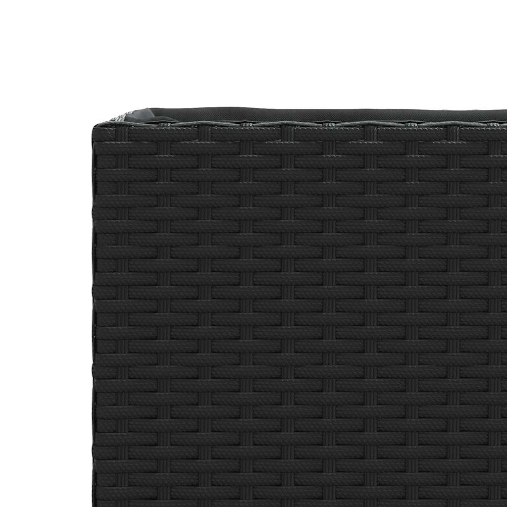 Fioriere da Giardino 2 pz Nere 36x30x32 cm in Polyrattan