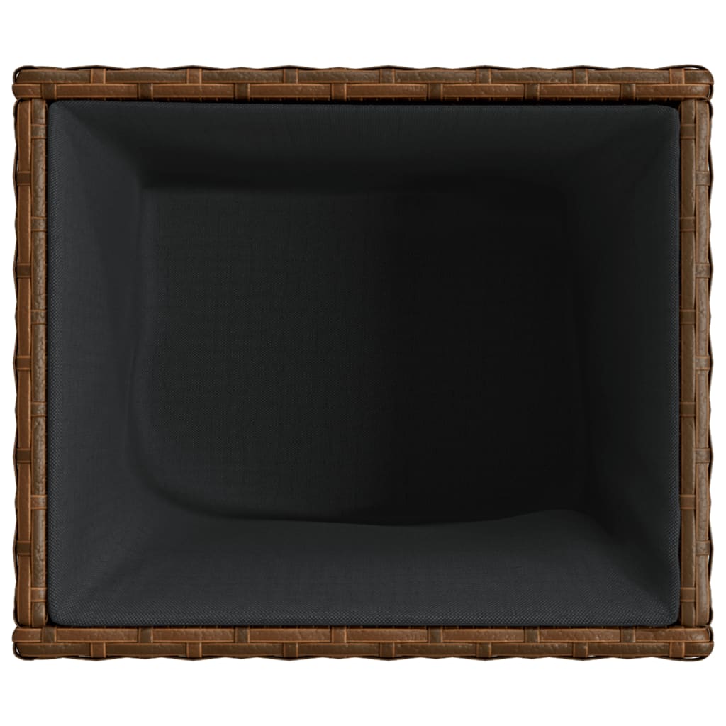 Fioriere da Giardino 2 pz Marrone 36x30x32 cm in Polyrattan