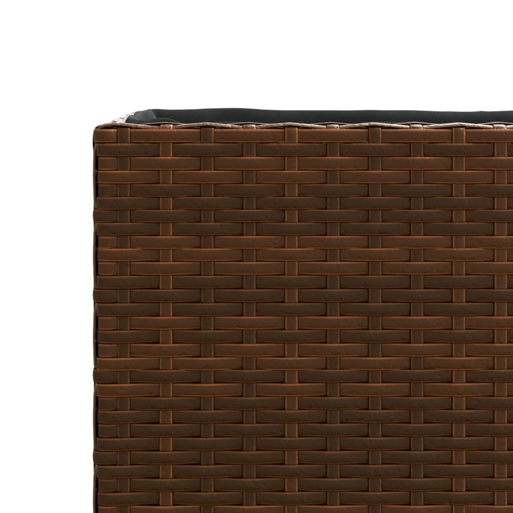 Fioriere da Giardino 2 pz Marrone 36x30x32 cm in Polyrattan