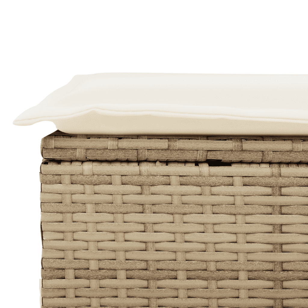 Set da Pranzo da Giardino 9 pz con Cuscini Beige in Polyrattan