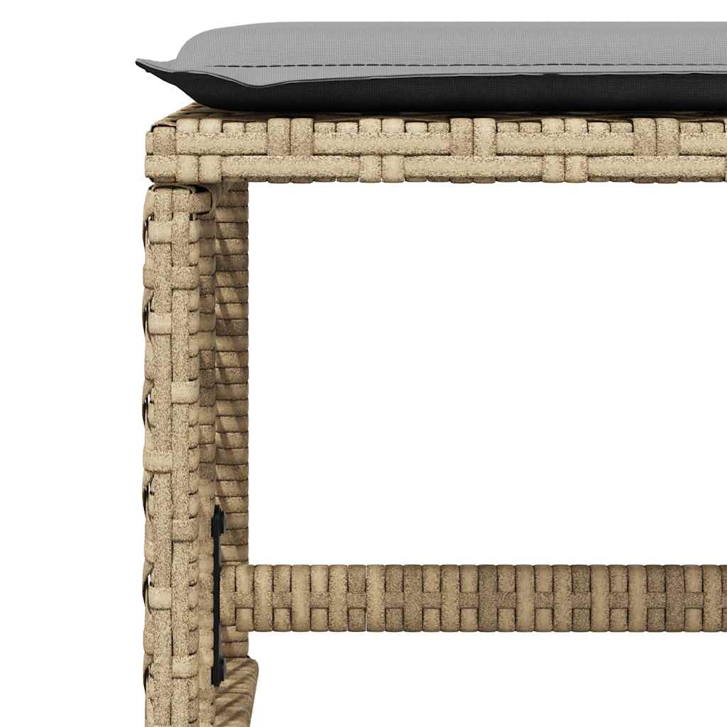 Set da Pranzo da Giardino 11 pz con Cuscini Beige in Polyrattan