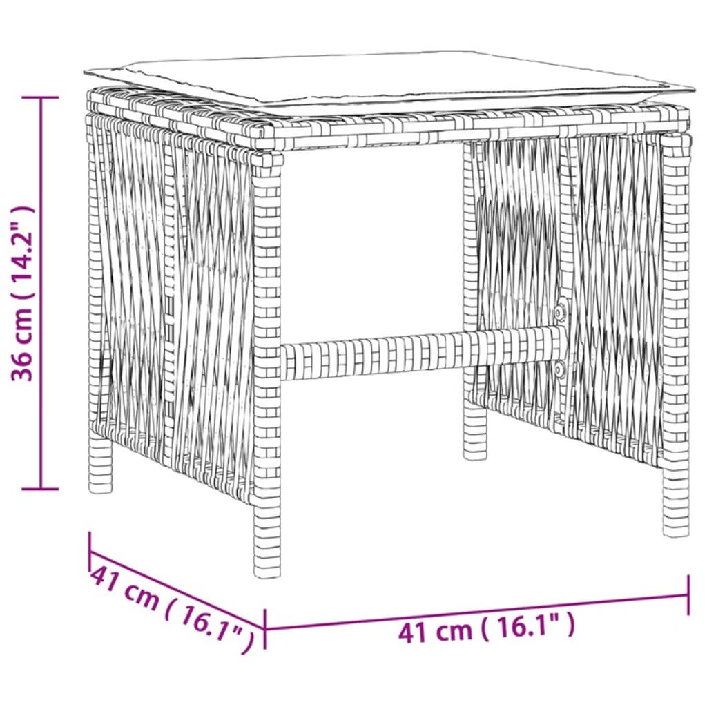 Set da Pranzo da Giardino 9 pz con Cuscini Beige in Polyrattan