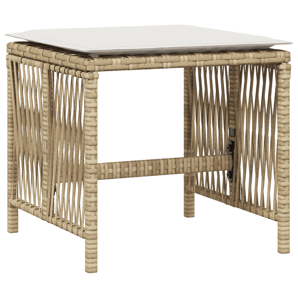 Set da Pranzo da Giardino 9 pz con Cuscini Beige in Polyrattan