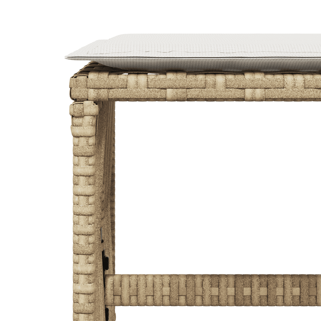Set da Pranzo da Giardino 9 pz con Cuscini Beige in Polyrattan