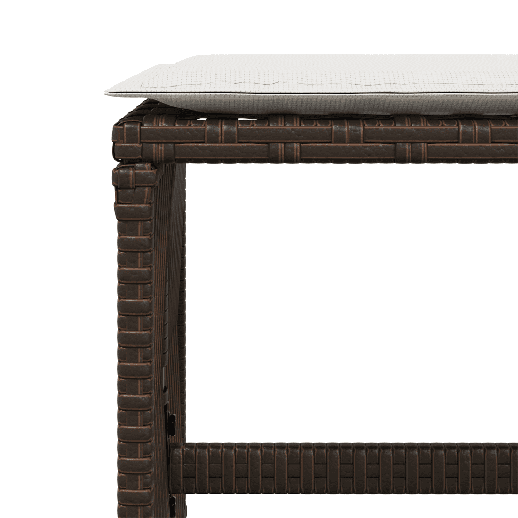 Set da Pranzo da Giardino 11 pz con Cuscini Polyrattan Marrone