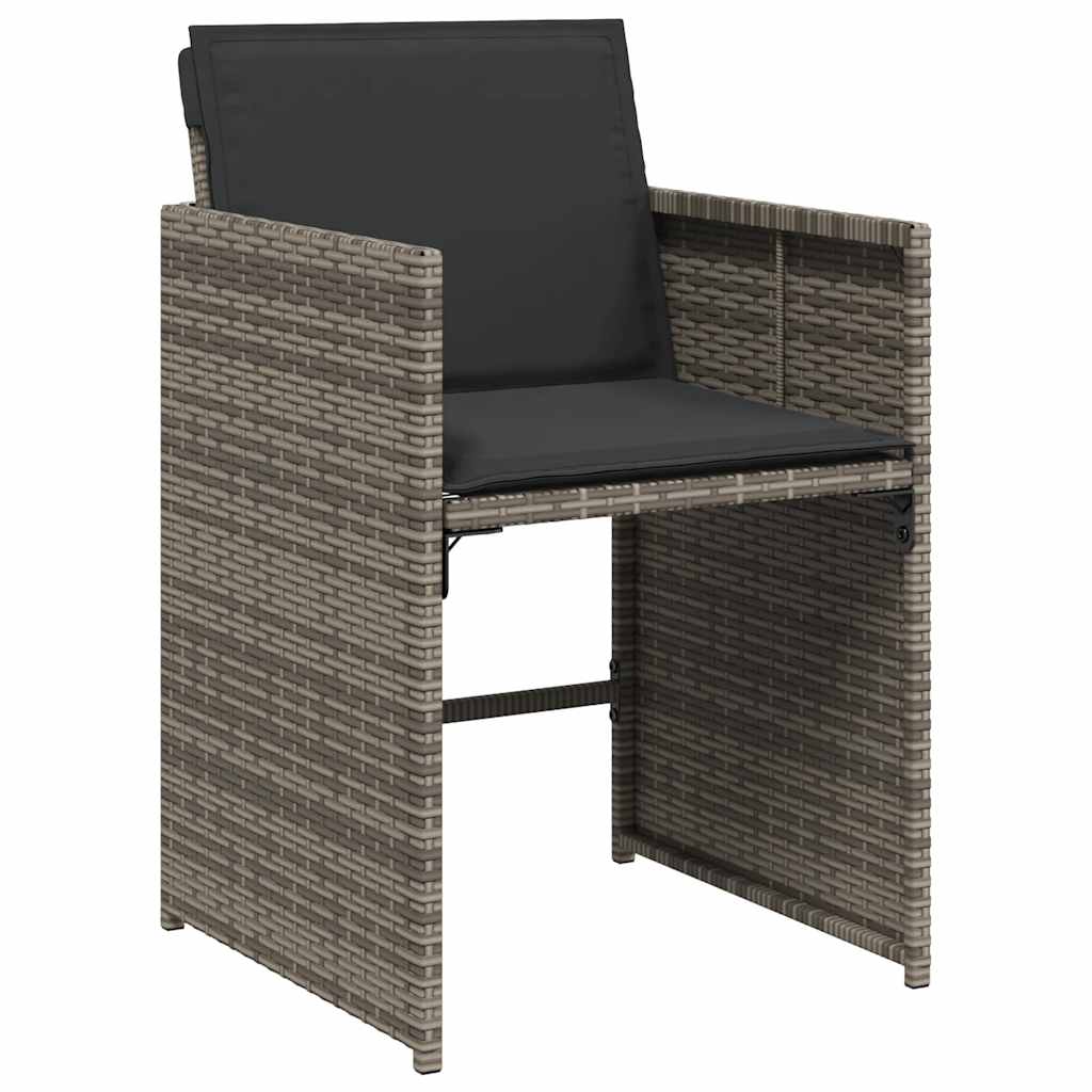 Set pranzo da giardino 6 posti in rattan PE grigio