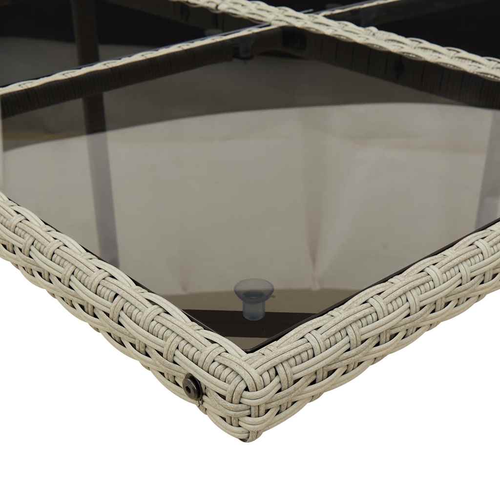 Set Pranzo Giardino 6 Sedie Polyrattan Grigio Chiaro Tavolo 165 cm