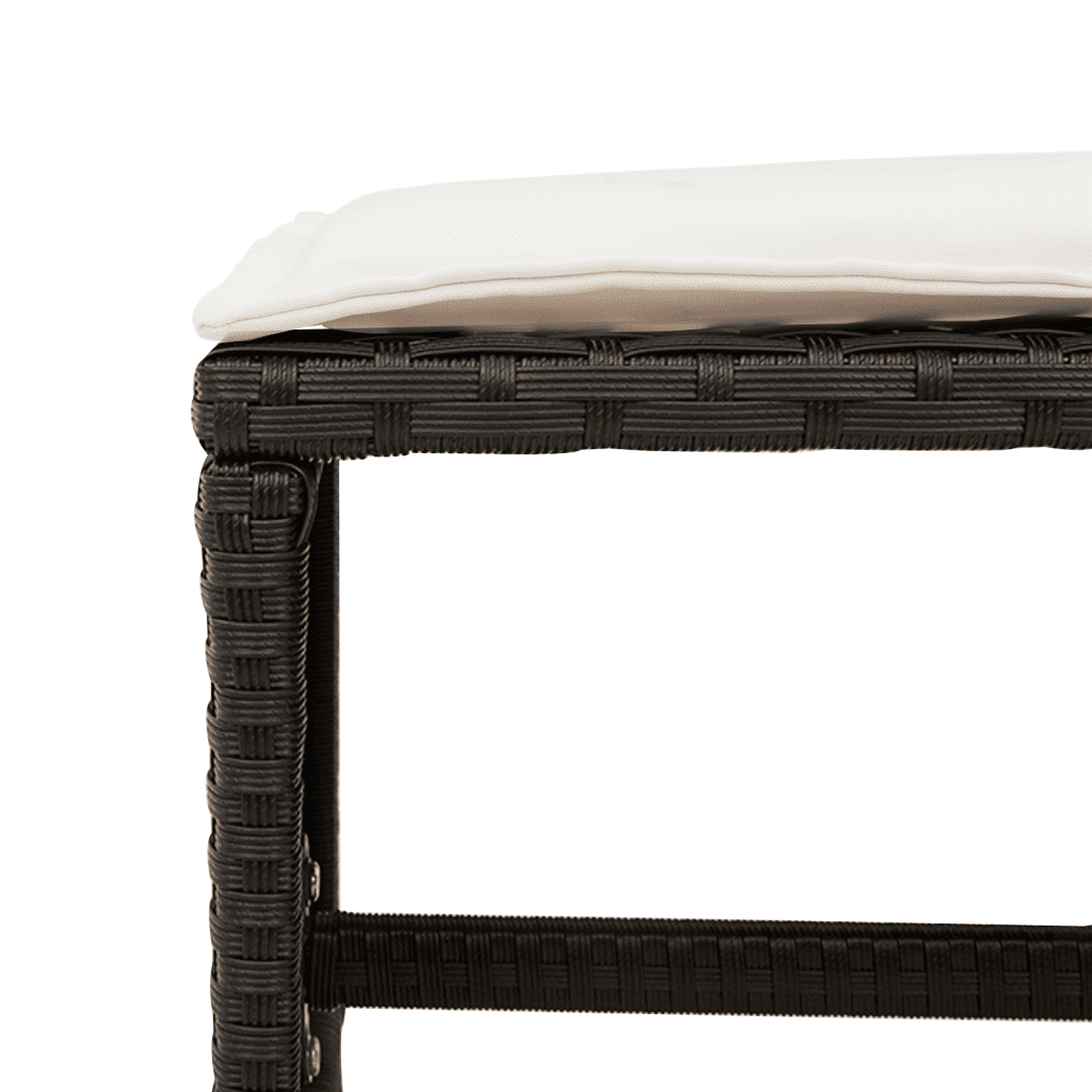 Set Pranzo da Giardino 9 pz Nero in Polyrattan con Cuscini