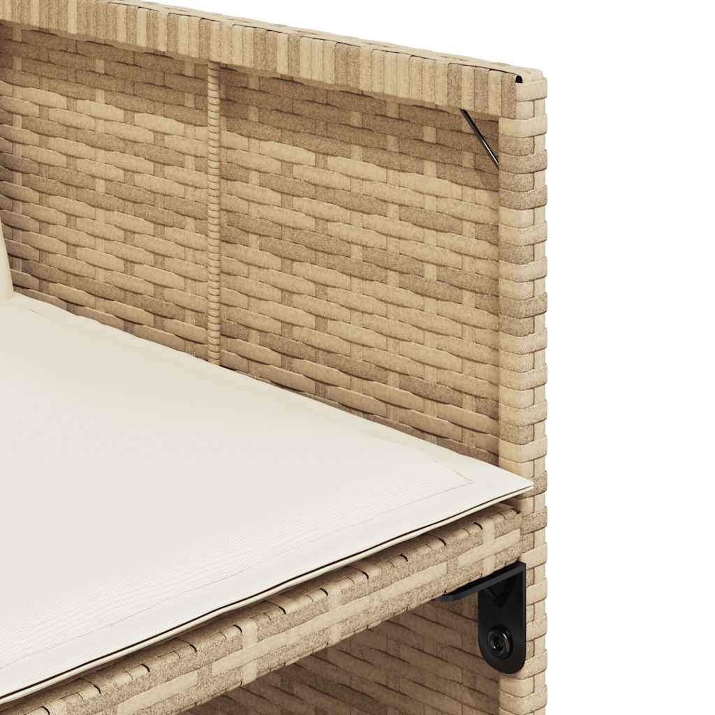 Tavolo con 6 Sedie e 4 Sgabelli da Giardino Beige in Polyrattan