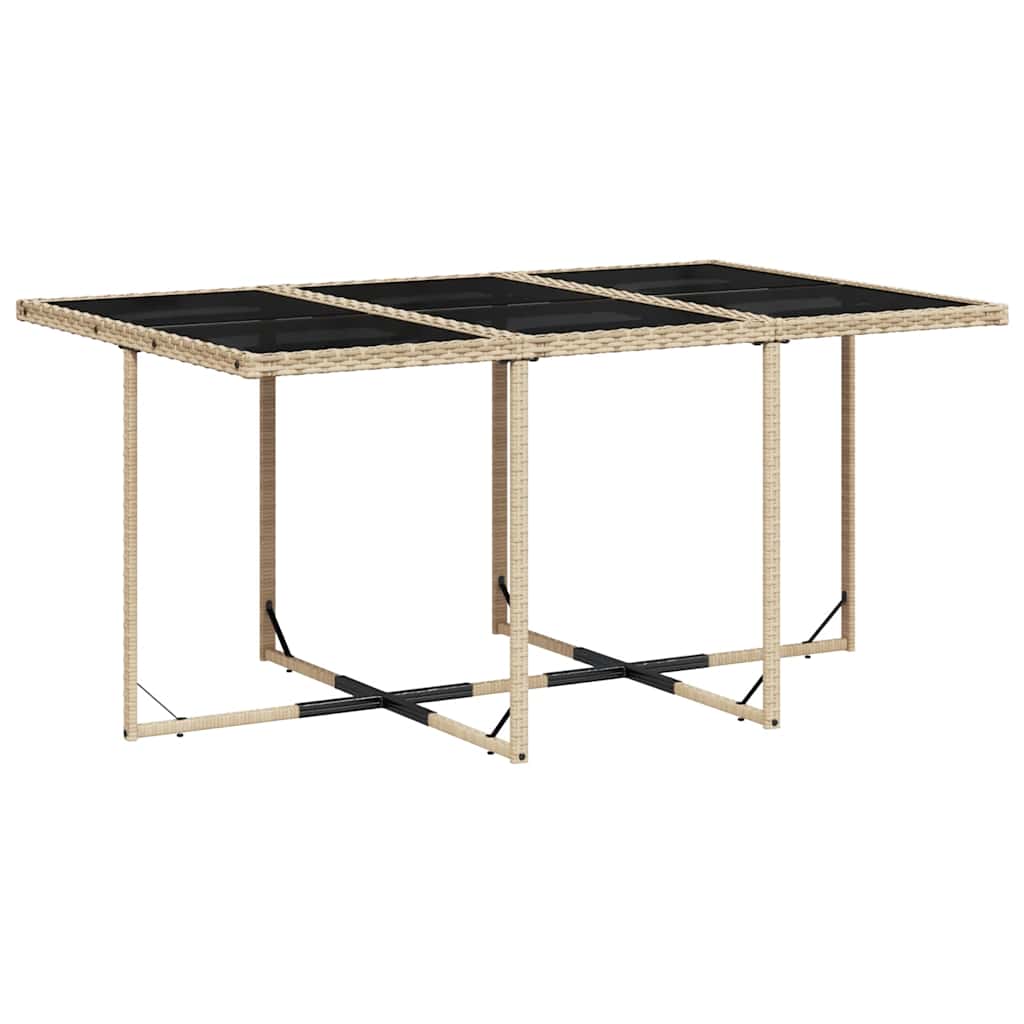Tavolo con 6 Sedie e 4 Sgabelli da Giardino Beige in Polyrattan