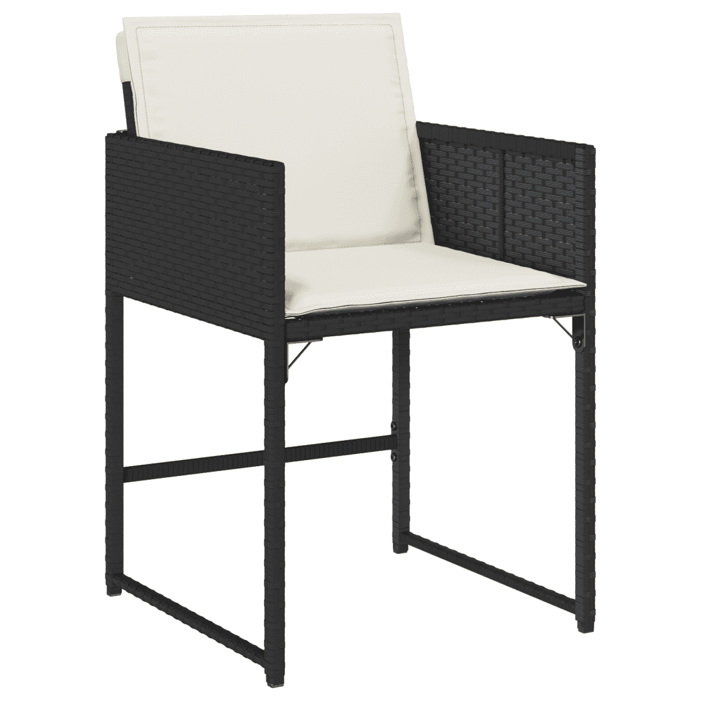 Set da pranzo da giardino 11 pz in rattan PE nero