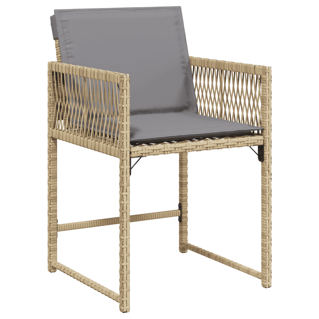 Set Pranzo Giardino 8 Sedie con Tavolo Vetro Beige Misto