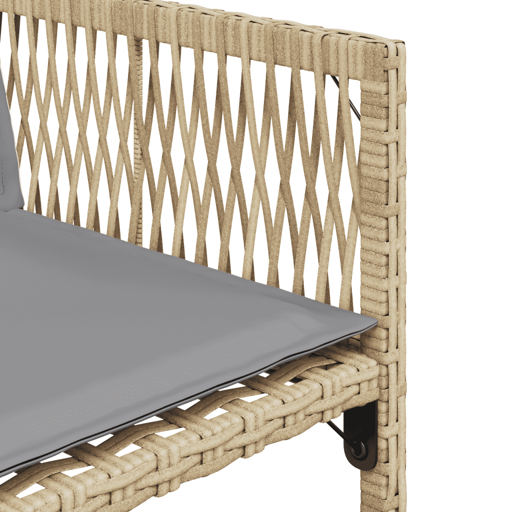 Set Pranzo Giardino 8 Sedie con Tavolo Vetro Beige Misto