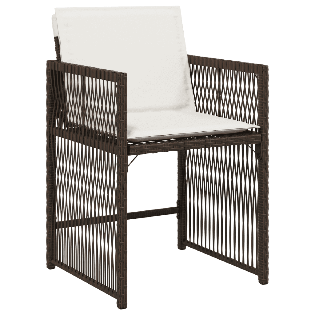 Set da pranzo da giardino 7 pz in rattan PE marrone