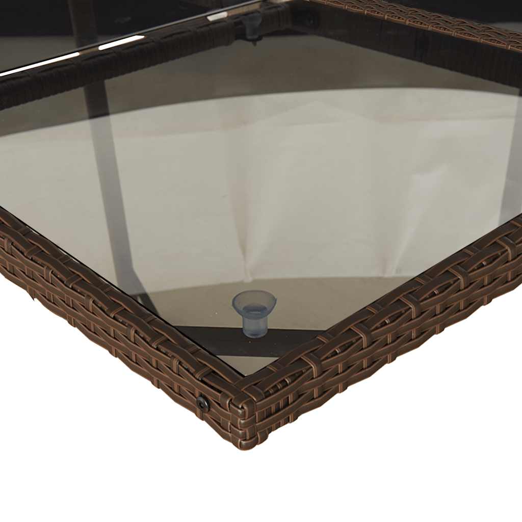 Set da pranzo da giardino 7 pz in rattan PE marrone