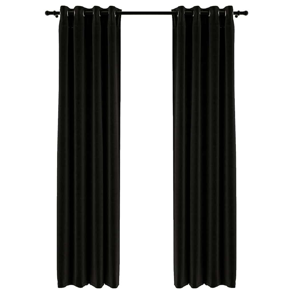 Tende Oscuranti Effetto Lino 2 pz Antracite 140x245 cm