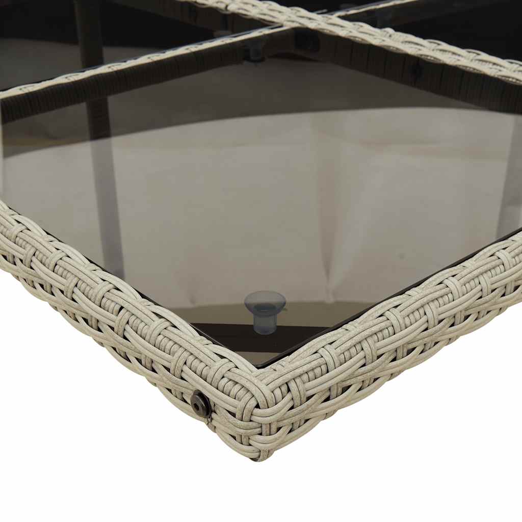 Set da pranzo da giardino 7 pz in polyrattan grigio chiaro