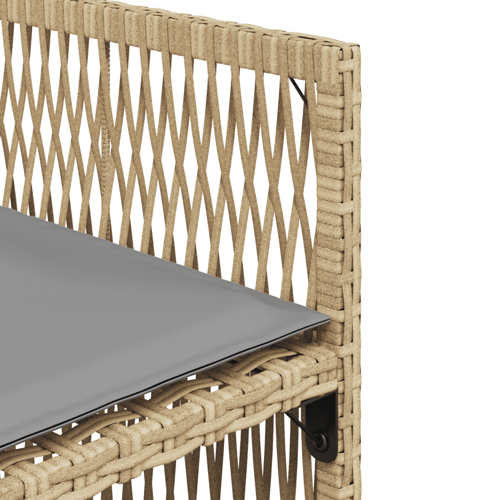 Set Pranzo da Giardino 7 pz in Rattan PE Beige Misto