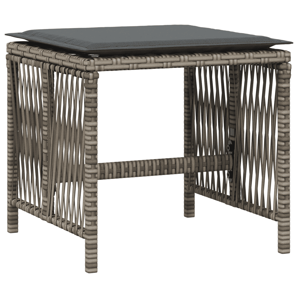 Set da Pranzo da Giardino 11 pz in Polyrattan Grigio