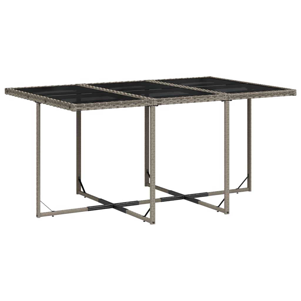 Set da Pranzo da Giardino 11 pz in Polyrattan Grigio